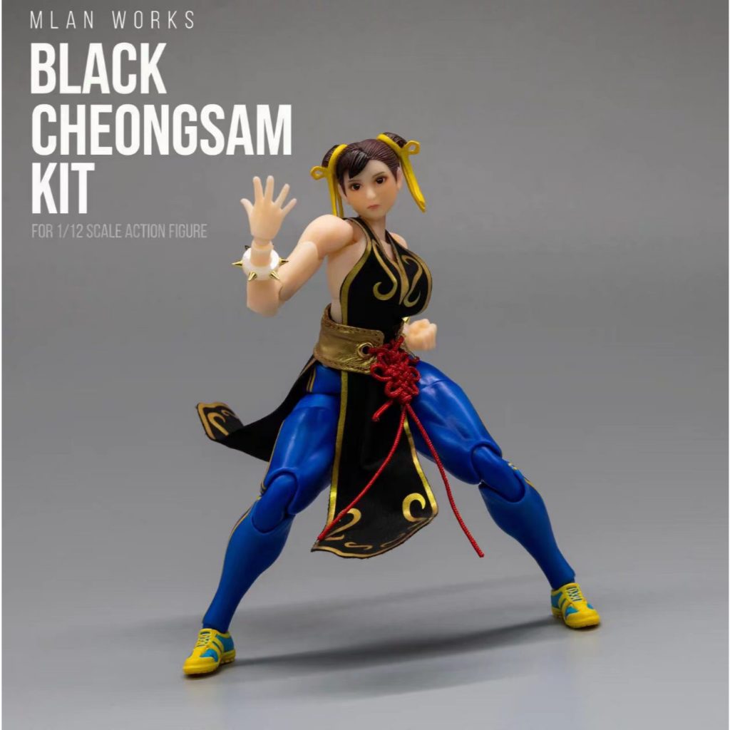 3/40 20 ซม.Street Fighter Game Chunli Xuanma Cheongsam เสื้อผ้าผ้าเสื้อผ้าไม่มีรุ่น