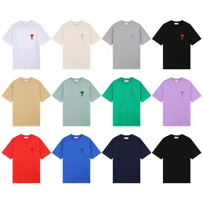 ⚡พร้อมส่ง⚡แบรนด์สุดฮิตฝรั่งเศส AMI PARIS เสื้อยืดแขนสั้น ผ้าฝ้ายแท้ หนา 220 กรัม ลายหัวใจใหญ่ มีไซส์ใหญ่ ใส่ได้ถึง 100 กก
