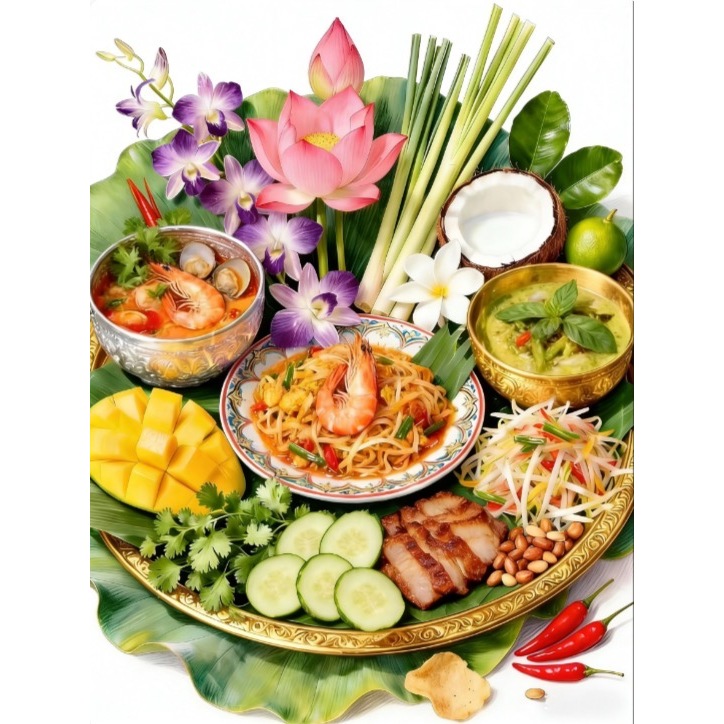 【65x50cm-11CT】ปักครอสติสสไตล์ใหม่อาหารอร่อยหวานอร่อยง่ายมือเย็บปักถักร้อย