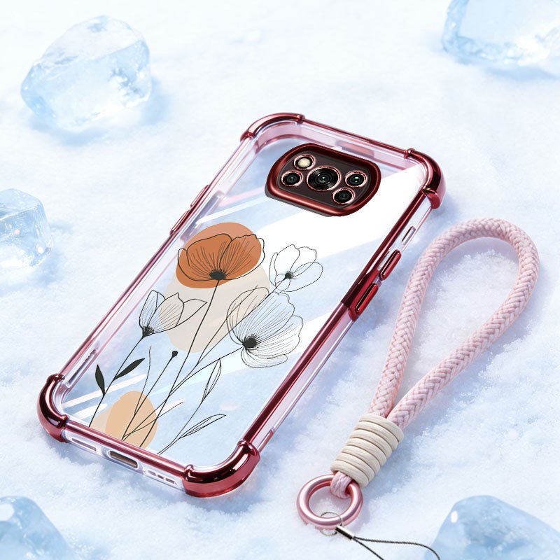 YBD เคสโทรศัพท์สําหรับ Xiaomi POCO X3 Pro POCO X3 NFC Anti-Fall สี่มุม INS สไตล์ Minimalist Line Art