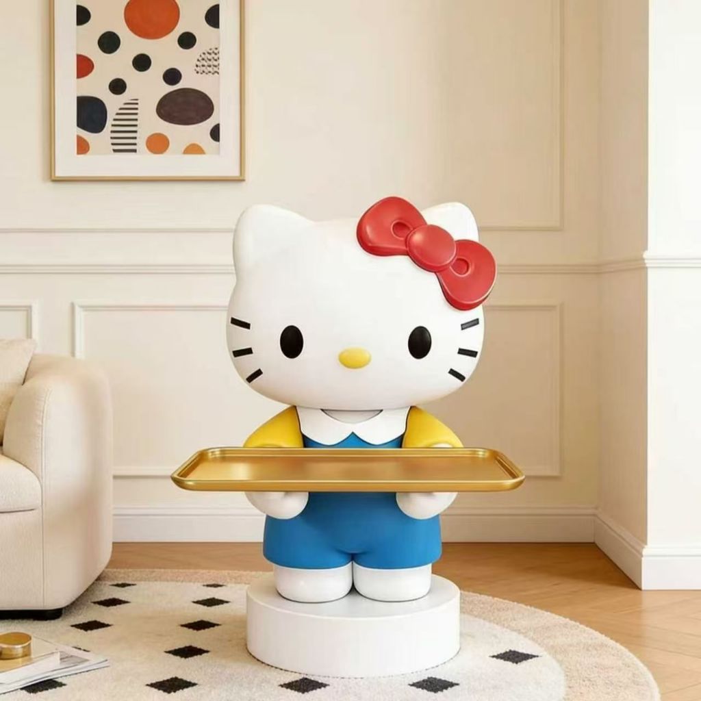 Hello Kitty แมวห้องนั่งเล่นขนาดใหญ่ตู้ทีวีชั้นโต๊ะกาแฟด้านข้างโต๊ะถาดตกแต่งพิธีขึ้นบ้านใหม่ตกแต่งบ้านใหม่