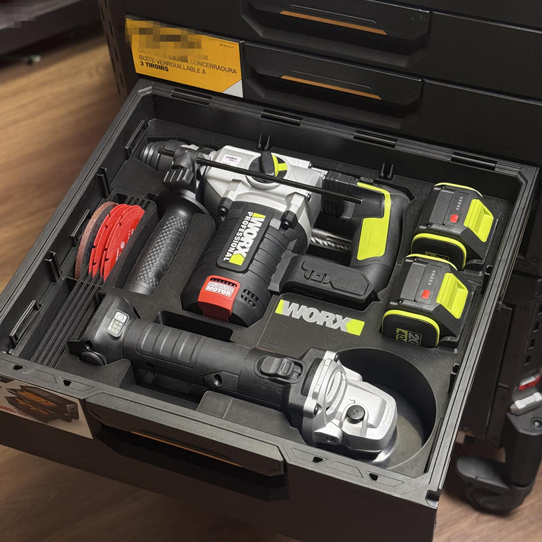 เหมาะสําหรับ TOUGHBUILT TB-B1-D-72/73 กล่องลิ้นชักกล่องซับ, สามารถจัดเก็บ WORX (WU388 ค้อนไฟฟ้า+WU80