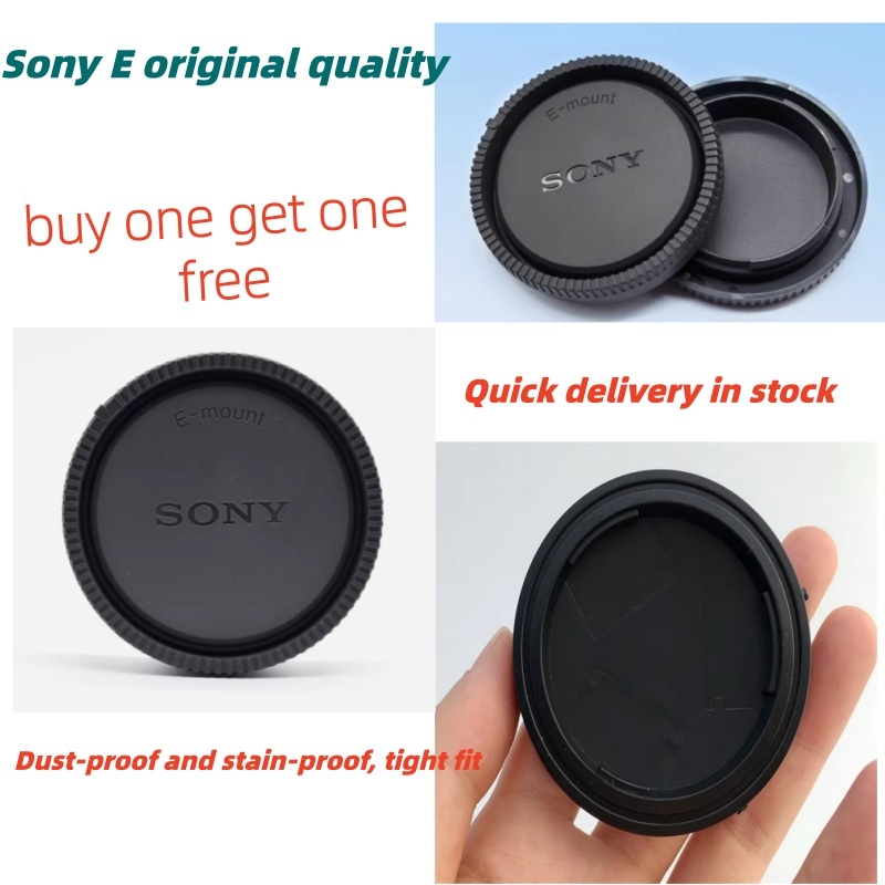 2 ชิ้นฝาครอบเลนส์ด้านหลัง + ฝาครอบร่างกายป้องกันฝุ่นพลาสติกสีดํา sony E mount a5100 A6000 a6300 a650