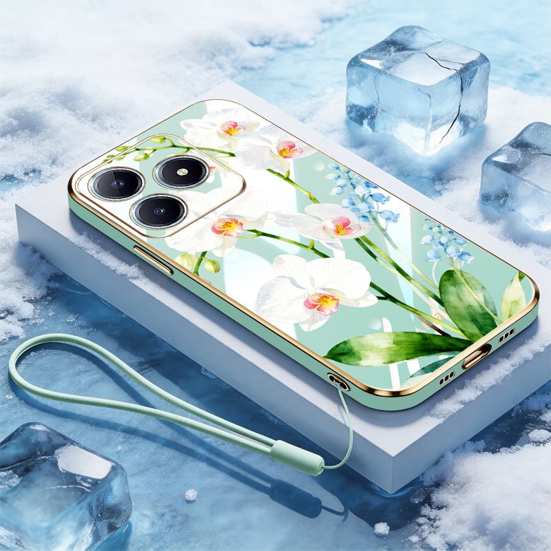 YBD สําหรับRealmeหมายเหตุ 50 หมายเหตุ 70 70T Realme C53 C63 C51 C51Sสีม่วงสดElectroplatingเคสโทรศัพท