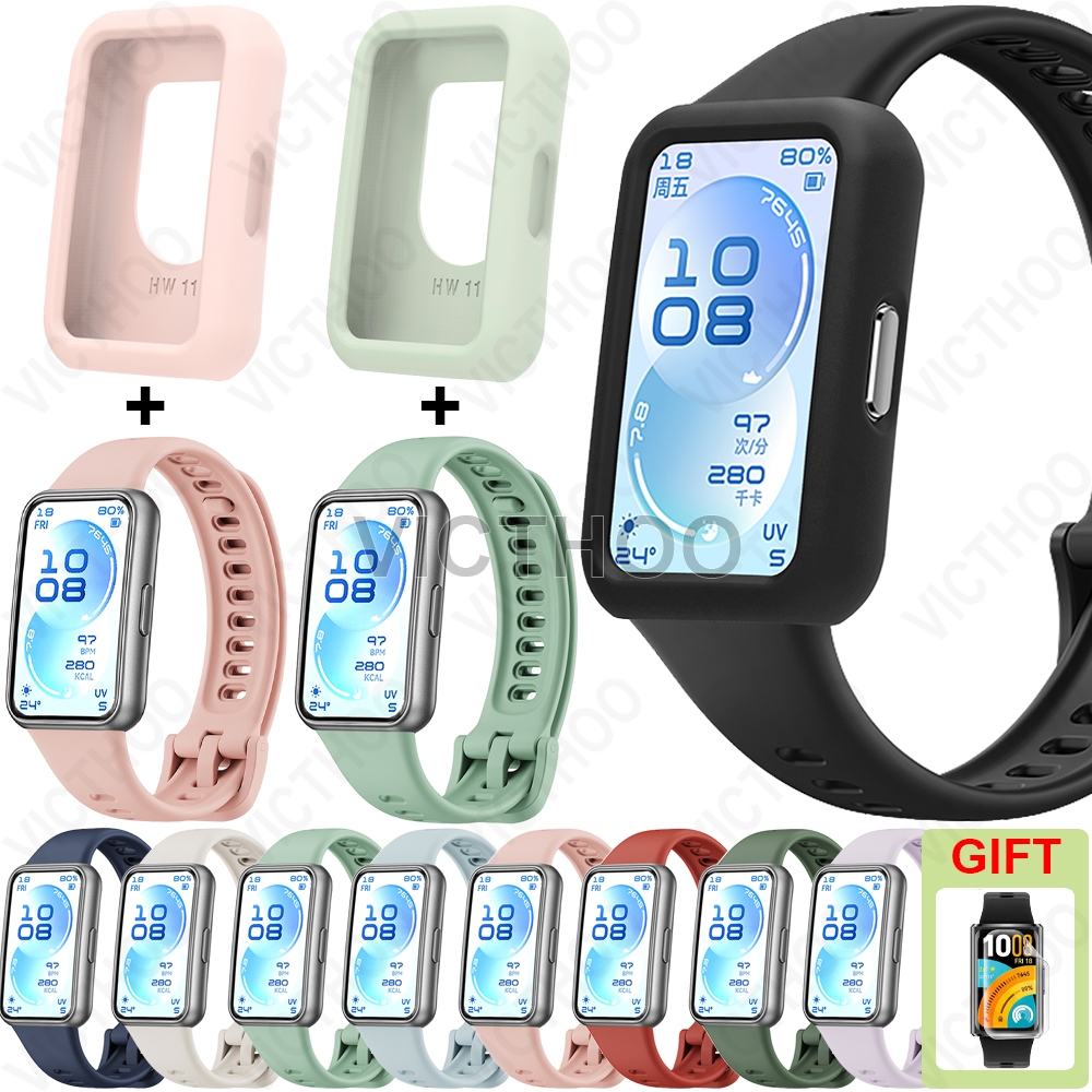 ชุดวงยาง Sprot สาย Slicone พร้อมเคสสําหรับ Huawei Band 11 / Huawei Band 11 pro