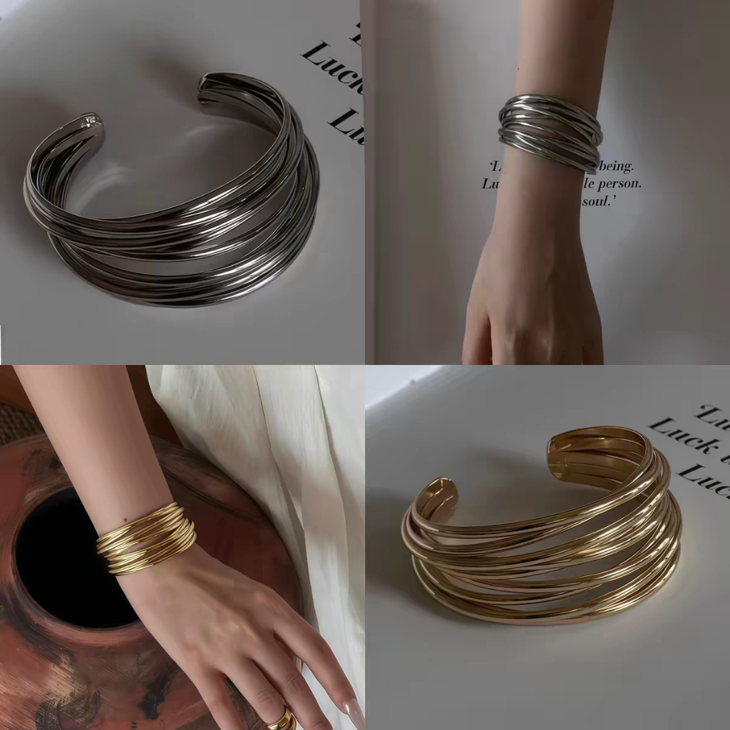 สร้อยข้อมือโลหะสไตล์เย็น อุปกรณ์เครื่องประดับแฟชันสำหรับคนชอบสไตล์เรียบหรูและพรีเมียม