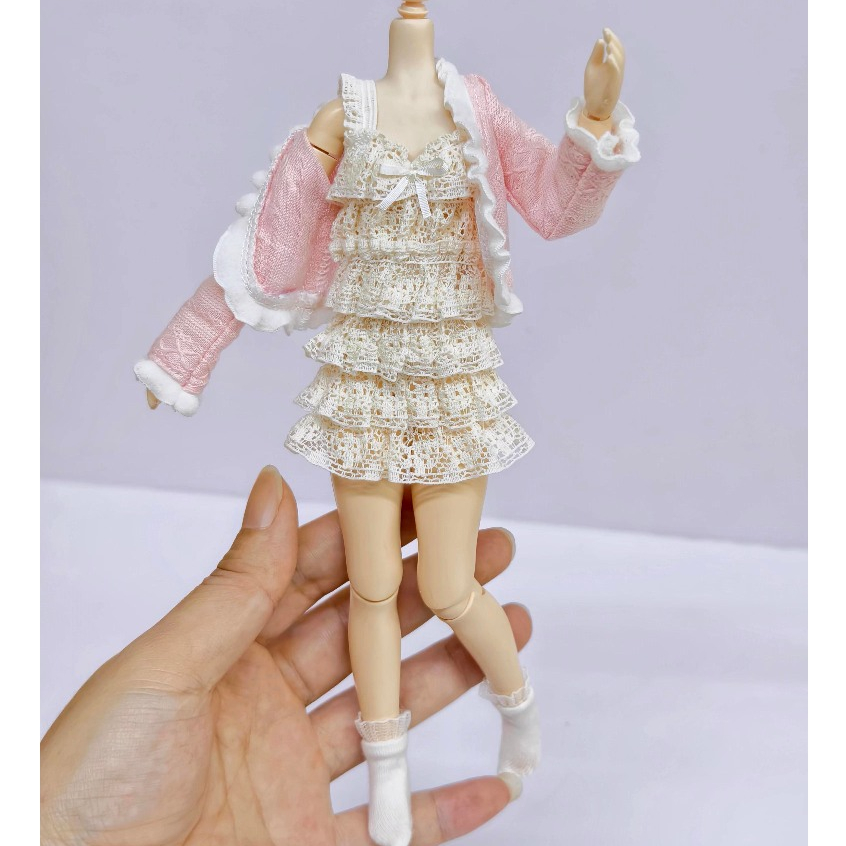 Azone Baby Clothes ob22, Blythe Small Cloth ob24 เสื้อผ้าเด็กชุดนอนกระโปรงแขวนคาร์ดิแกน