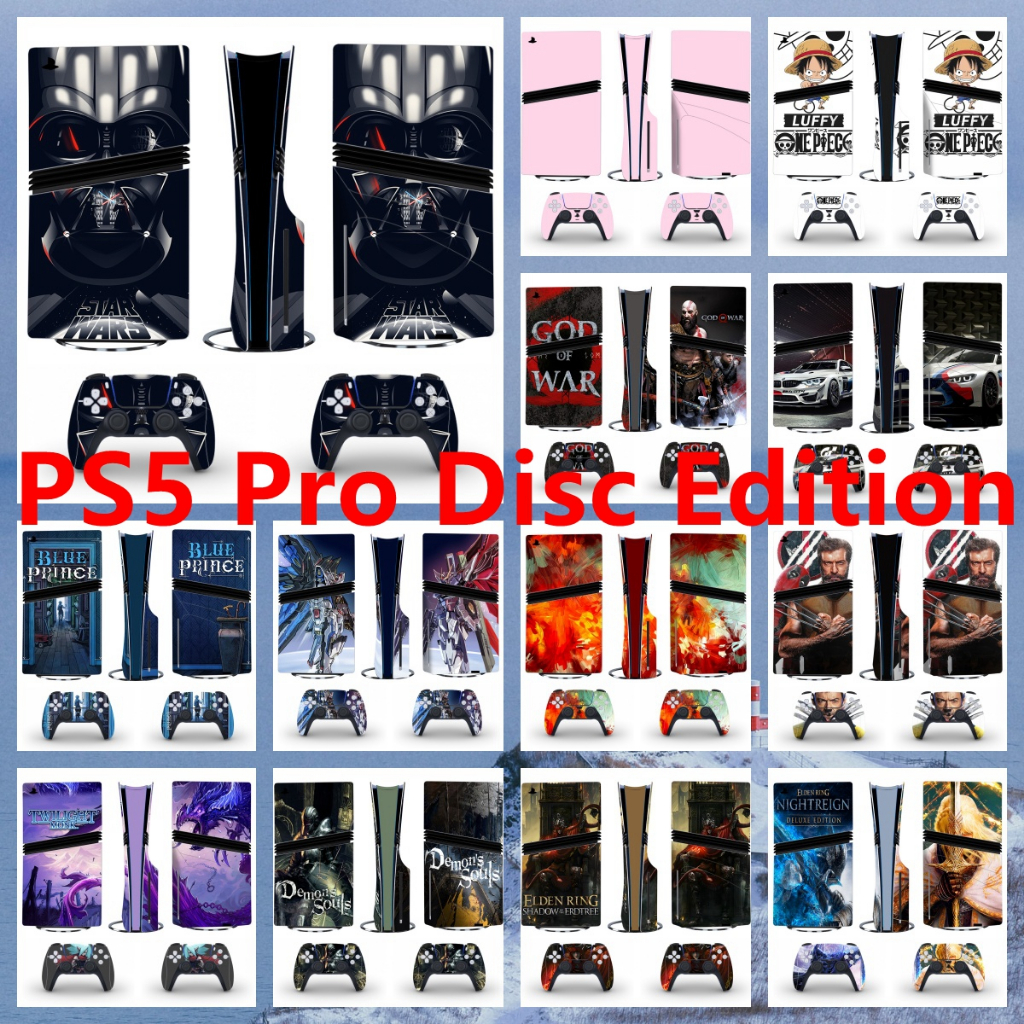 80 สีสติกเกอร์ผิวใช้งานร่วมกับ Sony Playstation 5 Pro Disc Edition ไวนิล Decal Wrap ฟิล์มป้องกันสําห