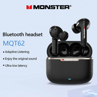 Monster MQT62 TWS หูฟังไร้สายบลูทูธไฮไฟสเตอริโอเกมกีฬาหูฟังกันน้ํา Touch Control บลูทูธ 5.4