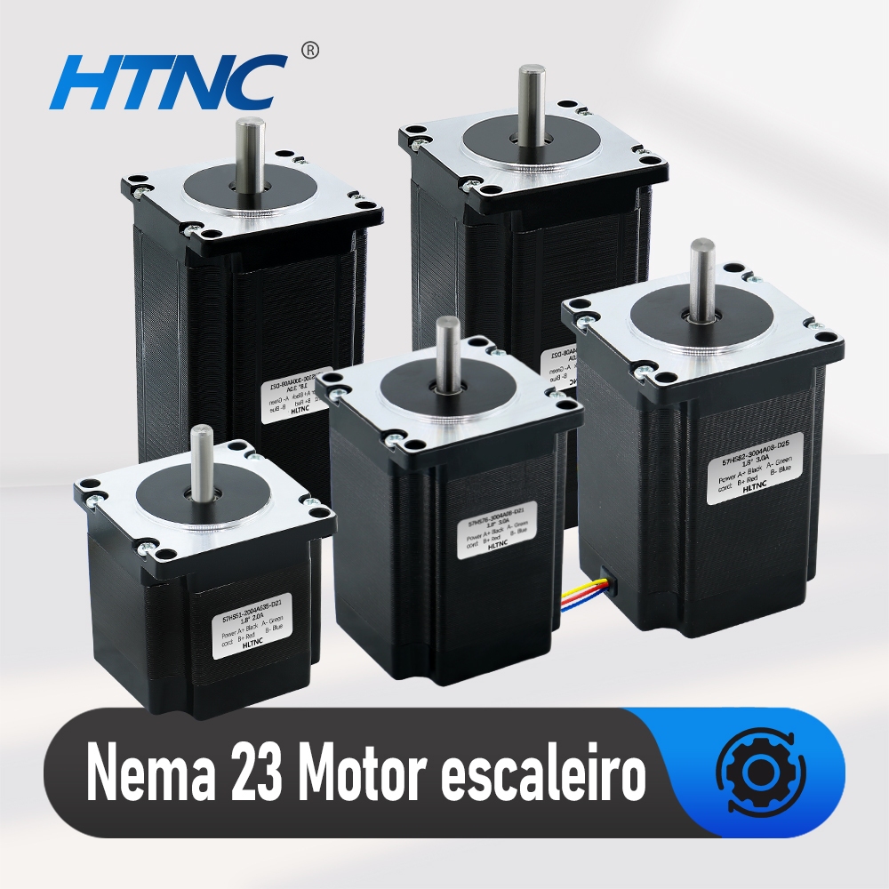 HLTNC Nema 23 Stepper Motor 20-50v เครื่องยนต์ DC 1.2Nm 2Nm 2.2Nm 2.5Nm 3Nm 3A 4 สาย Nema23 Stepping