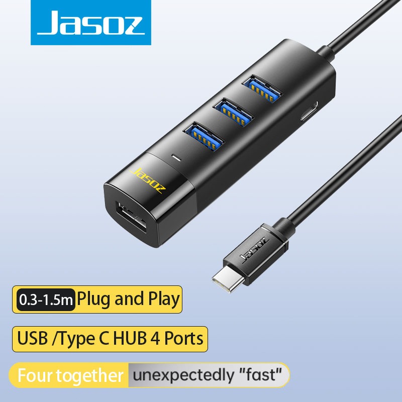 Jasoz USB C HUB 3.0 Type C 4 Port Multi Splitter Adapter OTG USB Power for Macbook Pro Air PC Laptop
