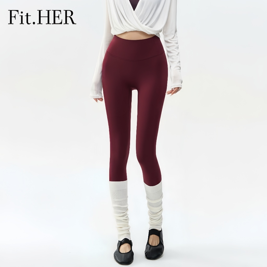 Fit.HER กางเกงกีฬา กางเกงโยคะ เอวสูง แห้งเร็ว สําหรับผู้หญิง