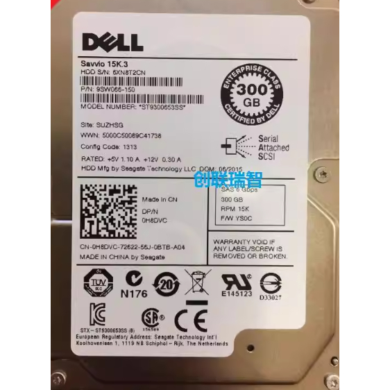 สําหรับ Dell 300GB SAS 2.5 นิ้ว 15K/0NWH7V เซิร์ฟเวอร์ 300g ฮาร์ดไดรฟ์ 0H8DVC