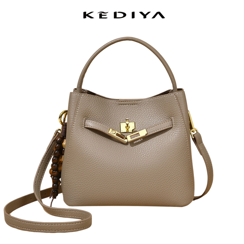 Bucket Bag KEDIYA 2026 Fashion Commute Handbags Pebbled Leather Shoulder Crossbody Bag For Women