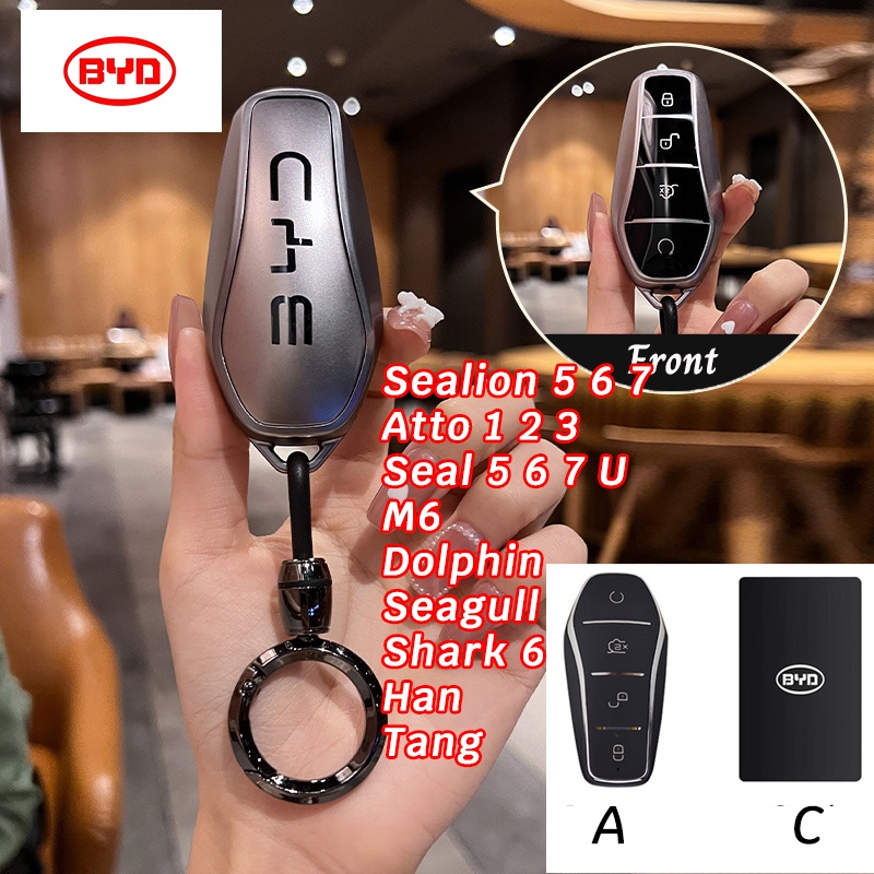 เคสกุญแจรีโมท BYD Atto 2 Atto 3 Atto 1 Sealion 6 Sealion 7 Seal M6 NFC ที่ใส่กุญแจ Dolphin Sealion 5 Shark 6 Seal 5 Seal 7 Seal U Seagull Han Tang ฝาครอบกุญแจรถ