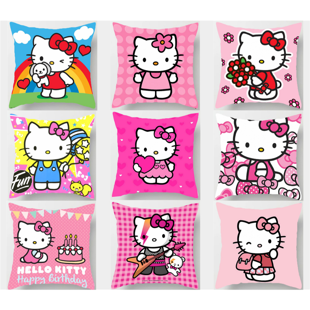 ปลอกหมอน Hello Kitty ขนาด 45×45/55×55/60×60/65×65/70×70 ซม. ตกแต่งโซฟาเด็ก