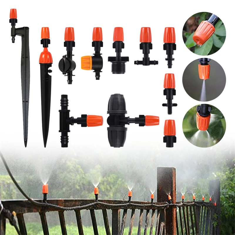 ปรับ Atomizing หัวฉีดชุดสวนเรือนกระจก Micro ชลประทาน Atomization Cooling ฝุ่นกําจัด Sprinkler