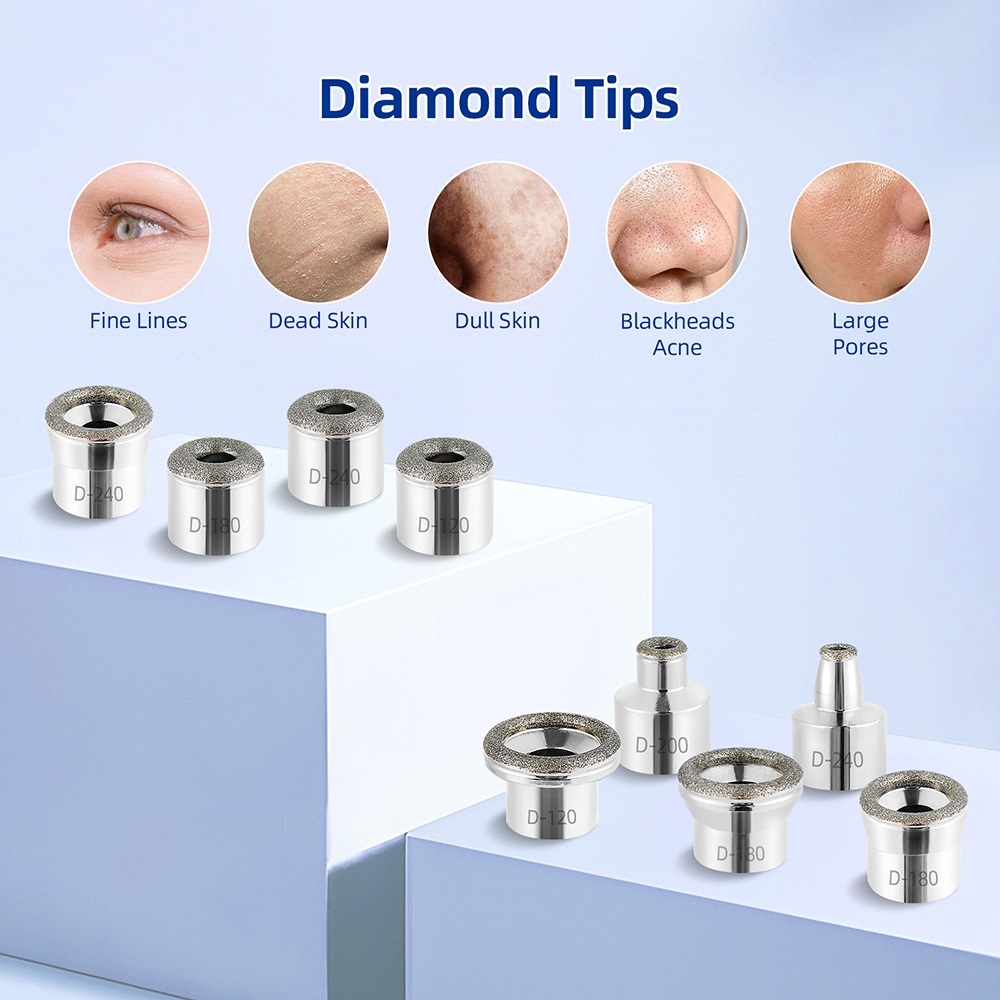 Diamond Dermabrasion อุปกรณ์เสริมลบรอยสิวสิวหัวดํา Dead Skin Pore Minimizer เครื่องมือกระชับผิว