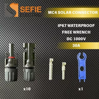 MC4 Connector 30A 45A 50A 1000V ขั้วต่อแผงโซล่า ปลั๊กกันน้ำ IP67 แบบชาย-หญิง
