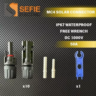 MC4 Connector 30A 45A 50A 1000V ขั้วต่อแผงโซล่า ปลั๊กกันน้ำ IP67 แบบชาย-หญิง