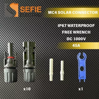 MC4 Connector 30A 45A 50A 1000V ขั้วต่อแผงโซล่า ปลั๊กกันน้ำ IP67 แบบชาย-หญิง