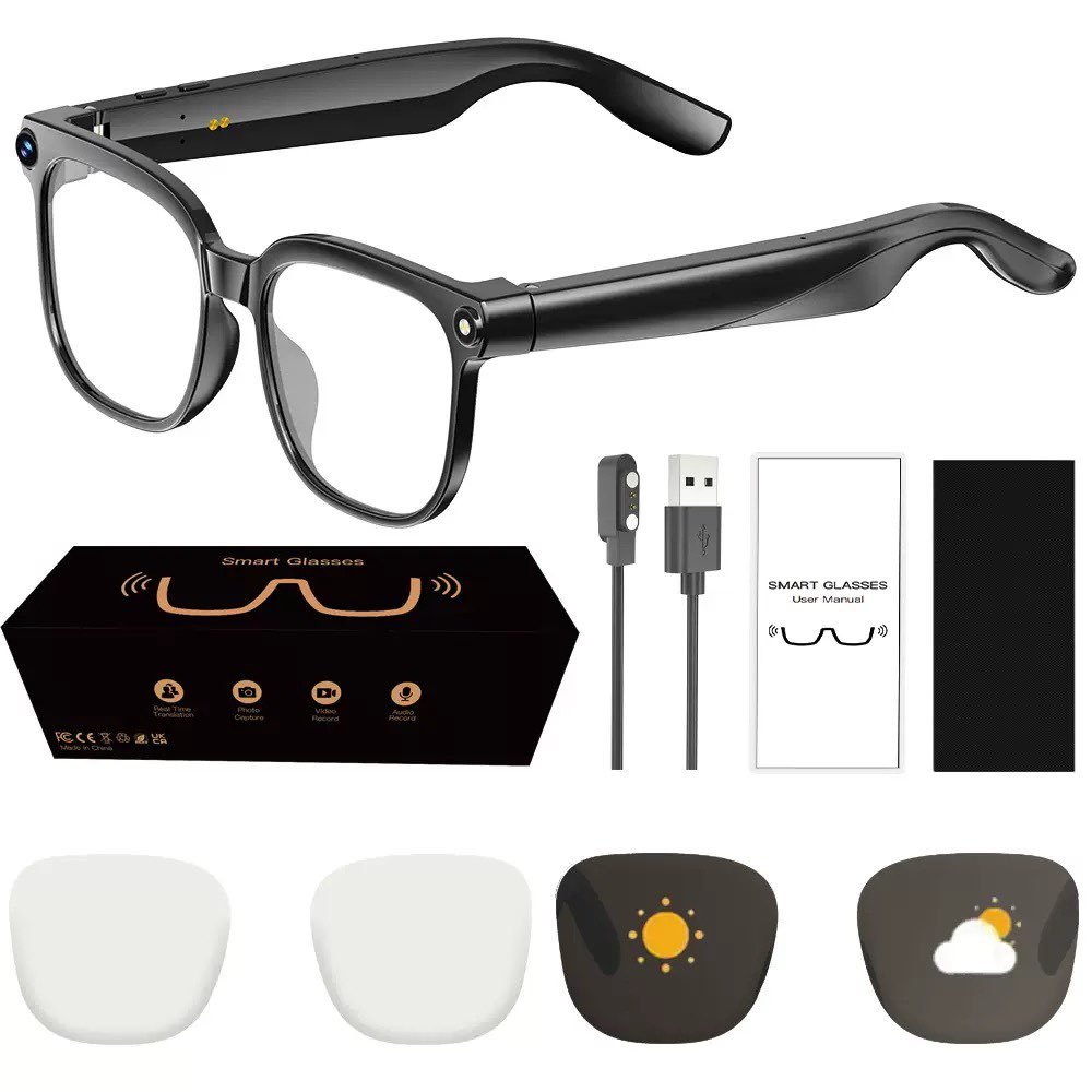 M02s AI แว่นตากล้องอัจฉริยะ 800W วิดีโอภาพถ่ายการตีความพร้อมกัน ai smart sunglass VS G1 G2 G3 S1 V3
