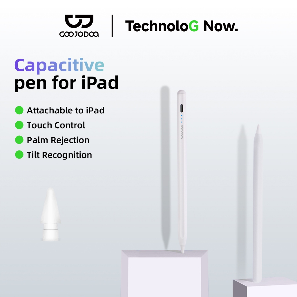 GOOJODOQ CD3292 สไตลัสแม่เหล็กสำหรับ iPad สัมผัสปาล์มปฏิเสธการรับรู้เอียง ปากกาไอแพด ปากกาทัชสกรีน