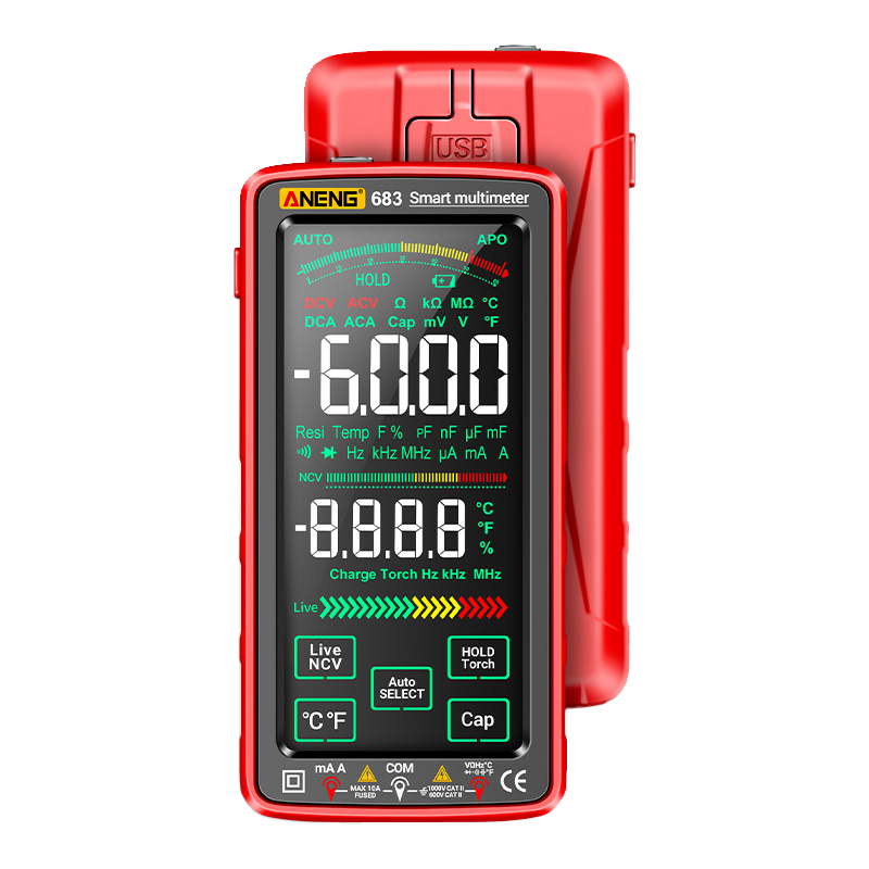 ANENG 683 มัลติมิเตอร์แบบดิจิตอลความแม่นยําสูงอัจฉริยะช่วงการวัดอัตโนมัติ 6000 นับมัลติมิเตอร์อัจฉริ