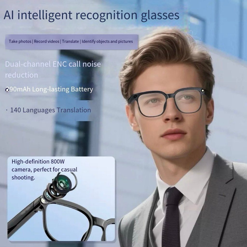 800W M02s AI กล้องอัจฉริยะแว่นตาวิดีโอการตีความพร้อมกัน ai smart sunglass VS G1 G2 G3 S1 V3