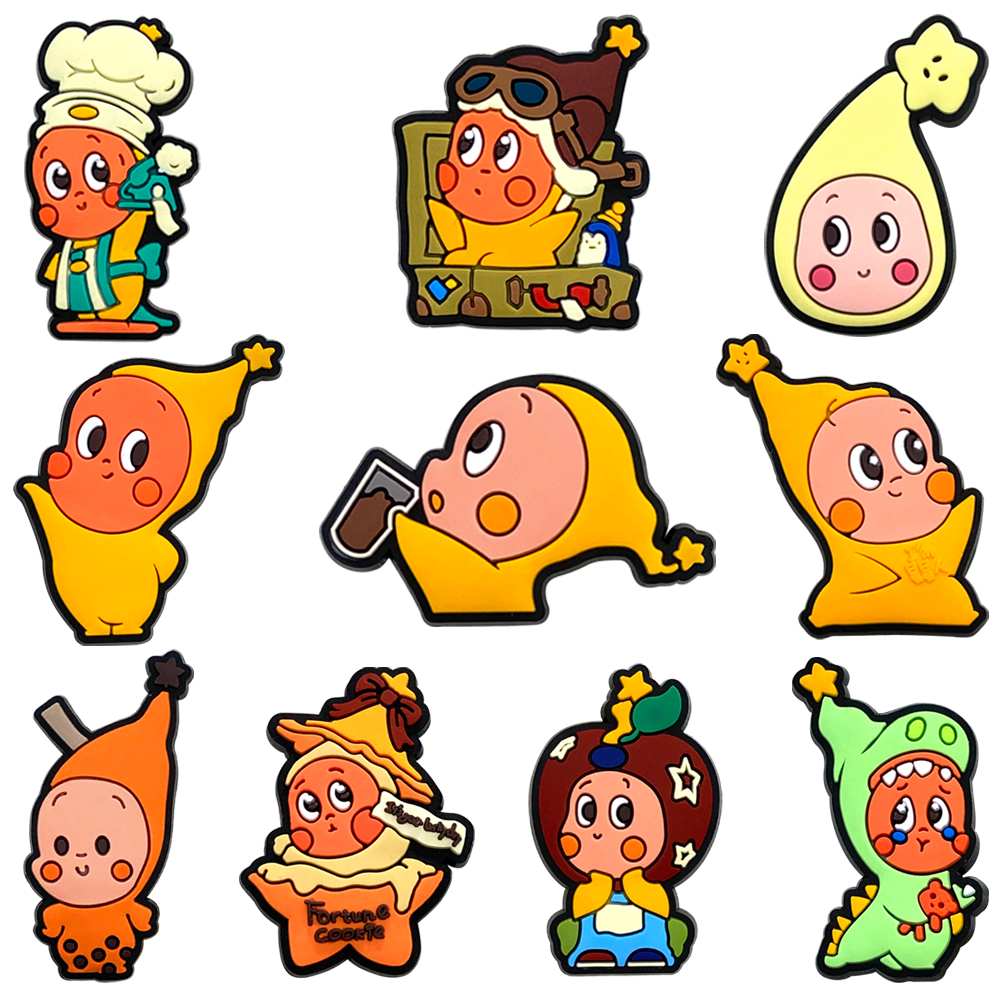 สร้อยห้อยรองเท้า MEIDJ แบบตัวละครการ์ตูน ทำจาก PVC พร้อมปุ่ม