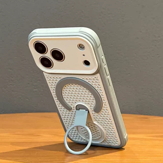 Casing เคสโทรศัพท์แบบยึดกระจายความร้อนพร้อม 360° เคสเคสแข็งกันกระแทกสําหรับ iPhone 17 16 15 14 13 12 11 Pro max case