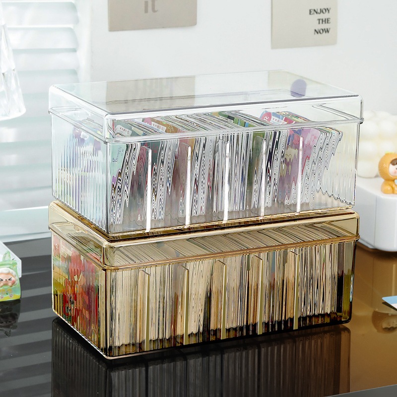 21.5x11x9.5 ซม.อะคริลิคใสกล่องเก็บการ์ด 6 กริดโปร่งใส Card Organizer