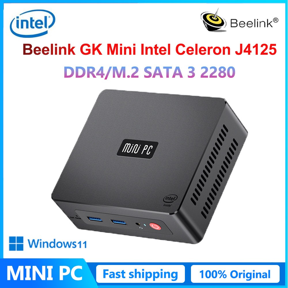 Beelink GK Mini Intel Celeron J4125 Windows 11 MINI PC DDR4 WIFI BT4.0 1000M LAN เดสก์ท็อป MINI PC G