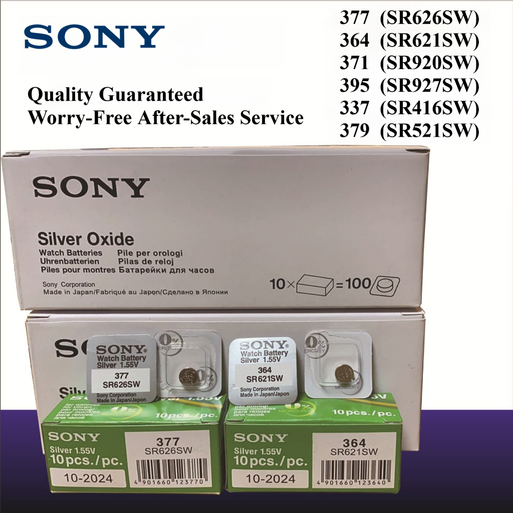 SONY 10ชิ้น โซนี่ นาฬิกาแบตเตอรี่ 377/626 621/364 371/920 395/927 3327/416 379/521; เครื่องคิดเลข; ของเล่น; อุปกรณ์การแพทย์