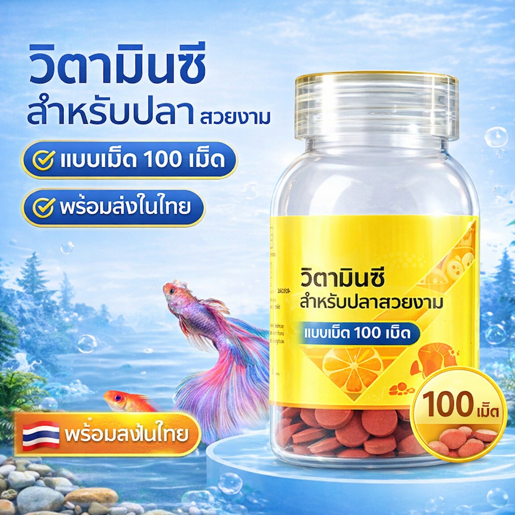 น้ำยาปรับสภาพน้ำสำหรับปลาสวยงาม ลดคลอรีน ดูแลคุณภาพน้ำ 100g พร้อมส่ง