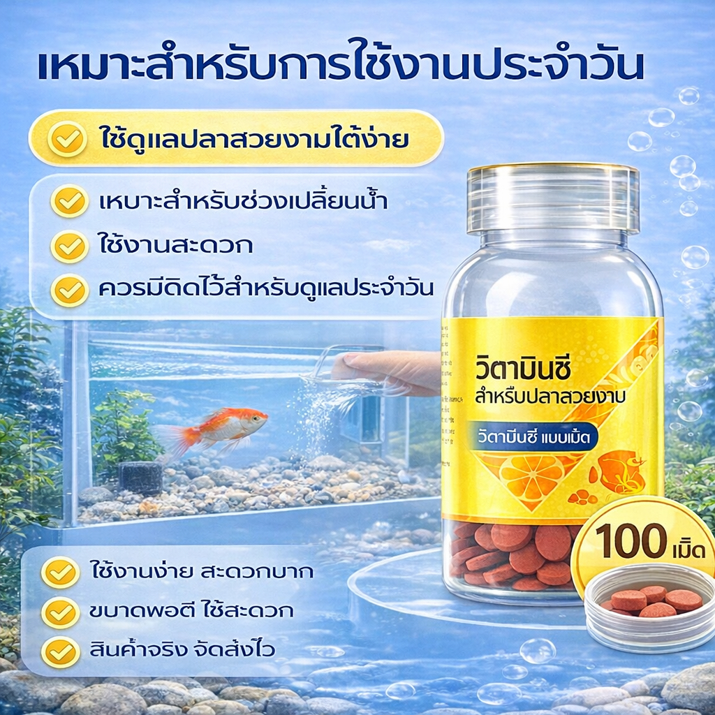 ผลิตภัณฑ์ปรับสภาพน้ำ ลดคลอรีน สำหรับปลาสวยงาม 100g รูปที่ 6