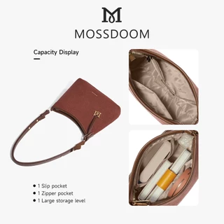 MOSSDOOM Olia Bag กระเป๋าหนังกลับพร้อมจี้ห้อยโลโก้แบรนด์ เรียบหรู แฟชั่นทันสมัย