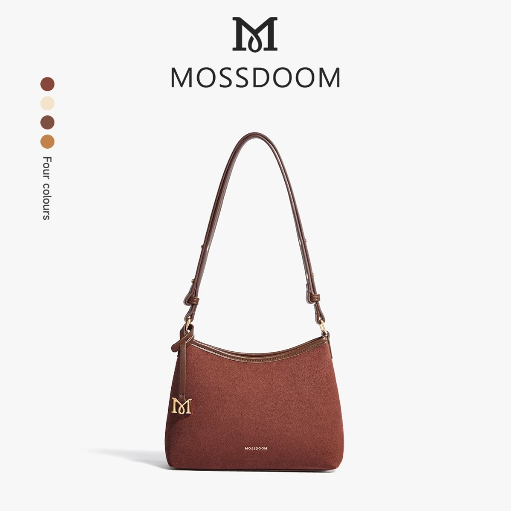 MOSSDOOM Olia Bag กระเป๋าหนังกลับพร้อมจี้ห้อยโลโก้แบรนด์ เรียบหรู แฟชั่นทันสมัย
