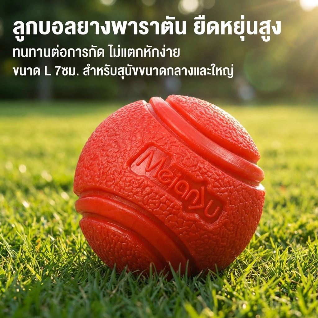 Meianju สัตว์เลี้ยงสุนัข Bouncy Ball Bite-Resistant Solid Ball ยางกัดของเล่น Ball กลางแจ้งโยน Retrieval การฝึกอบรม