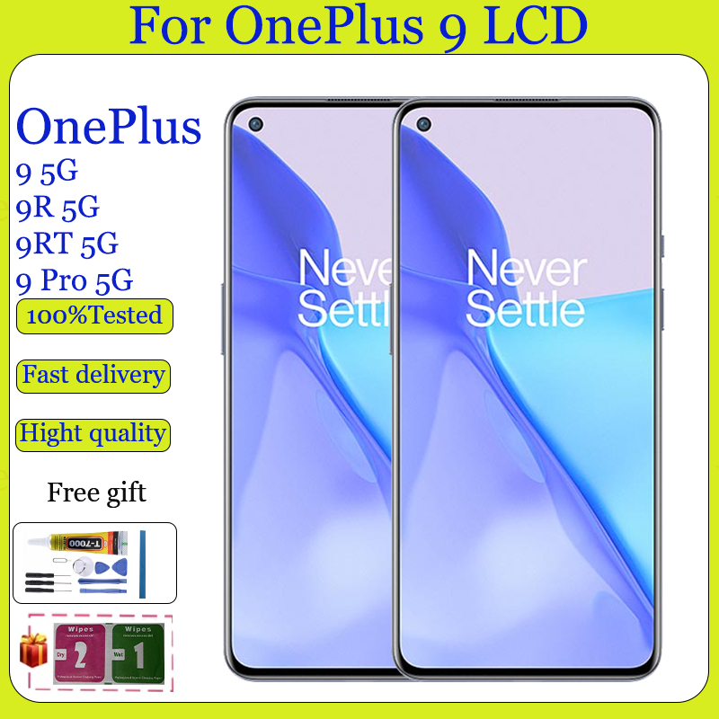 Original AMOLED สําหรับ Oneplus 9 9R 9 RT 9 Pro จอแสดงผล LCD หน้าจอสัมผัสเปลี่ยน