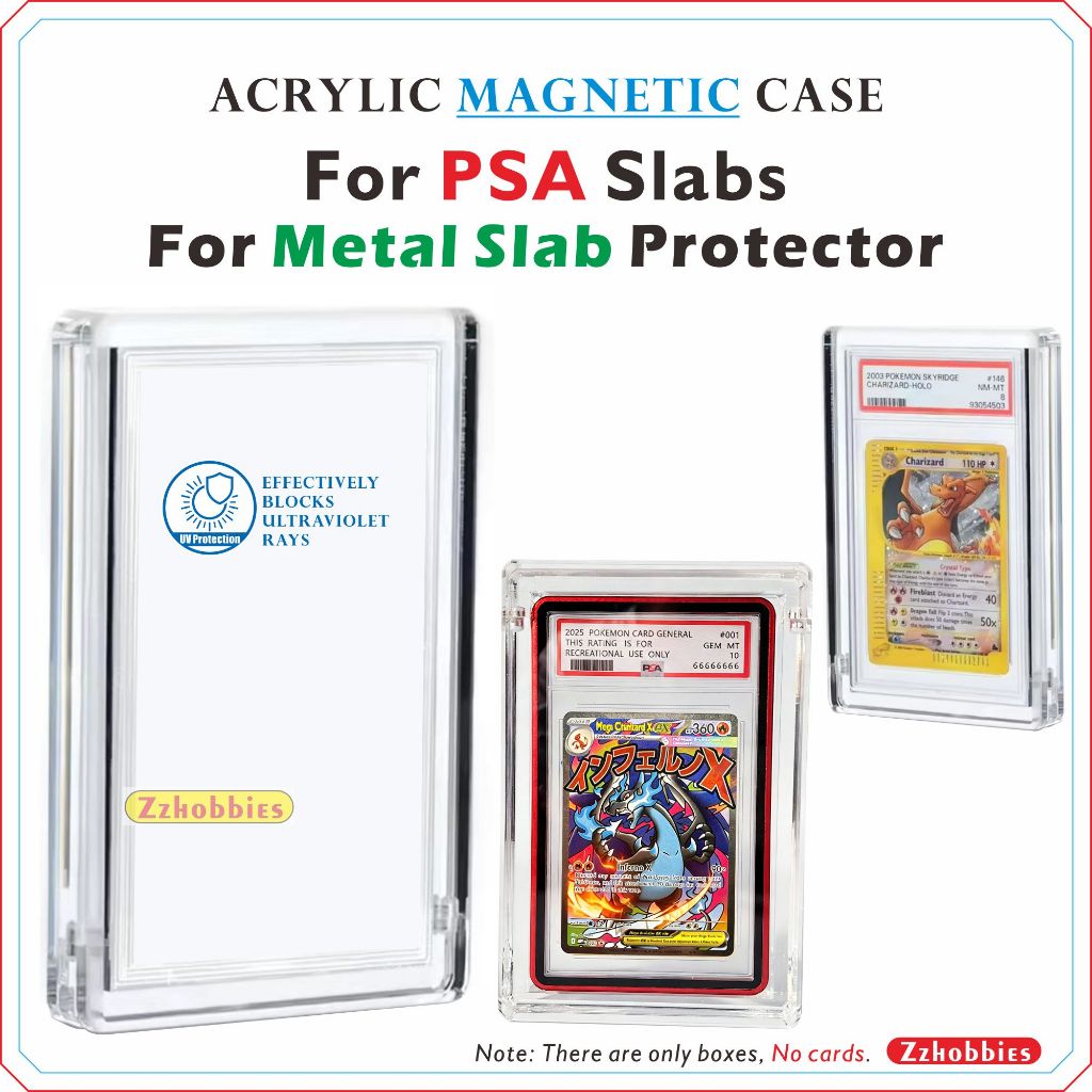 เคสแม่เหล็กอะคริลิคสําหรับมาตรฐาน PSA CGC Slats | สําหรับตัวป้องกันแผ่นโลหะ