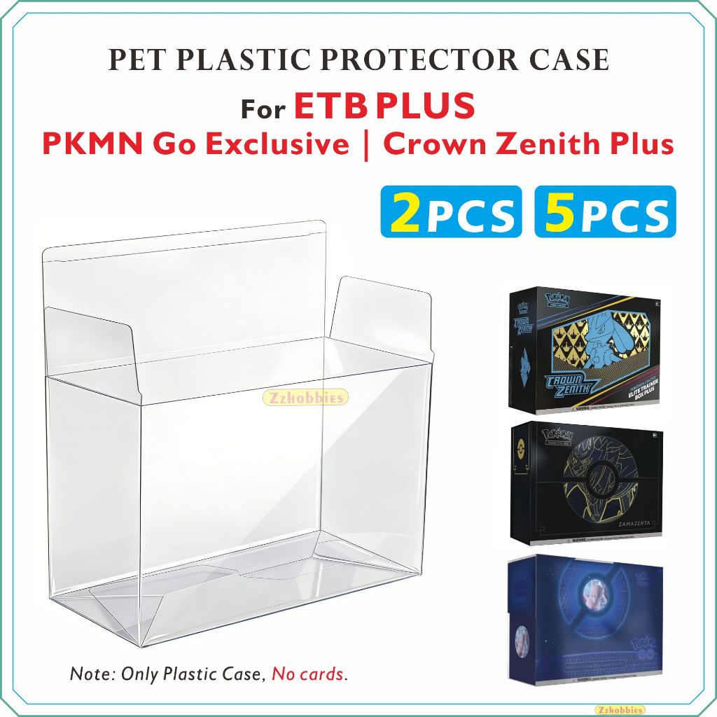 เคสป้องกันพลาสติก PET 2 ชิ้นสําหรับ ETB PLUS PKMN Go Exclusive | Crown Zenith Plus0.5 มม. หนา