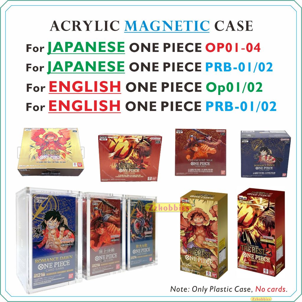 เคสแม่เหล็กอะคริลิคสําหรับ JAPANESE OP01-04 | PRB-01/02 | สําหรับภาษาอังกฤษ ONE PIECE Op01/02 | PRB-