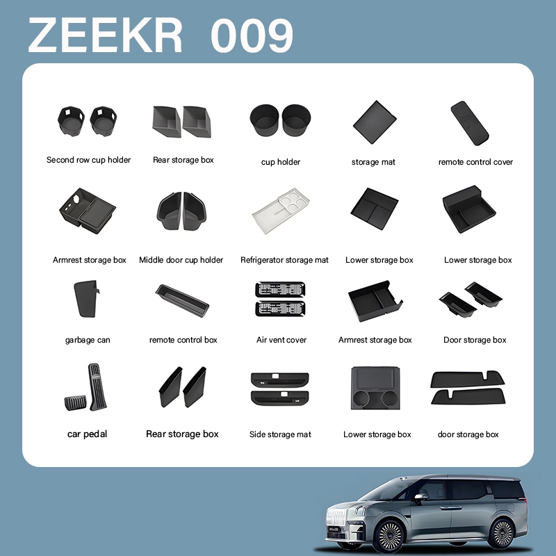 เหมาะสำหรับ 2024 Zeekr 009 Central Control Armrest กล่องเก็บประตูซิลิโคนถ้วยน้ำผู้ถืออุปกรณ์เสริมอัตโนมัติ