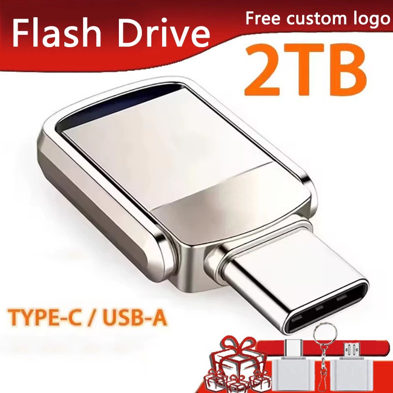 ไดร์เวอร์หน่วยความจําแฟลชกันน้ํา, การออกแบบอินเทอร์เฟซคู่ USB3.0 Type-C, 2TB/1TB/512GB/256GB/128GB/64GB/32GB, พร้อมชุดอะแดปเตอร์ iPhone, เหมาะสําหรับ iPhone, PC, iPad, Android และอุปกรณ์อื่นๆ