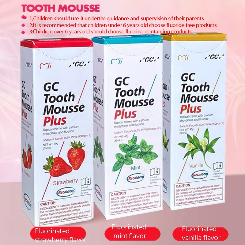 วันที่ใหม่ส่งสำลี Swabs 2028 + GSTooth Moose Plus Strawberry (Tooth Moose Plus Strawberry Flavour) ฟลูออไรด์ผสม