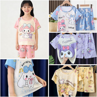 ชุดนอนเด็กผู้หญิง แขนสั้นรอบคอ แบรนด์คุโรมิ สำหรับอายุ 12-13…