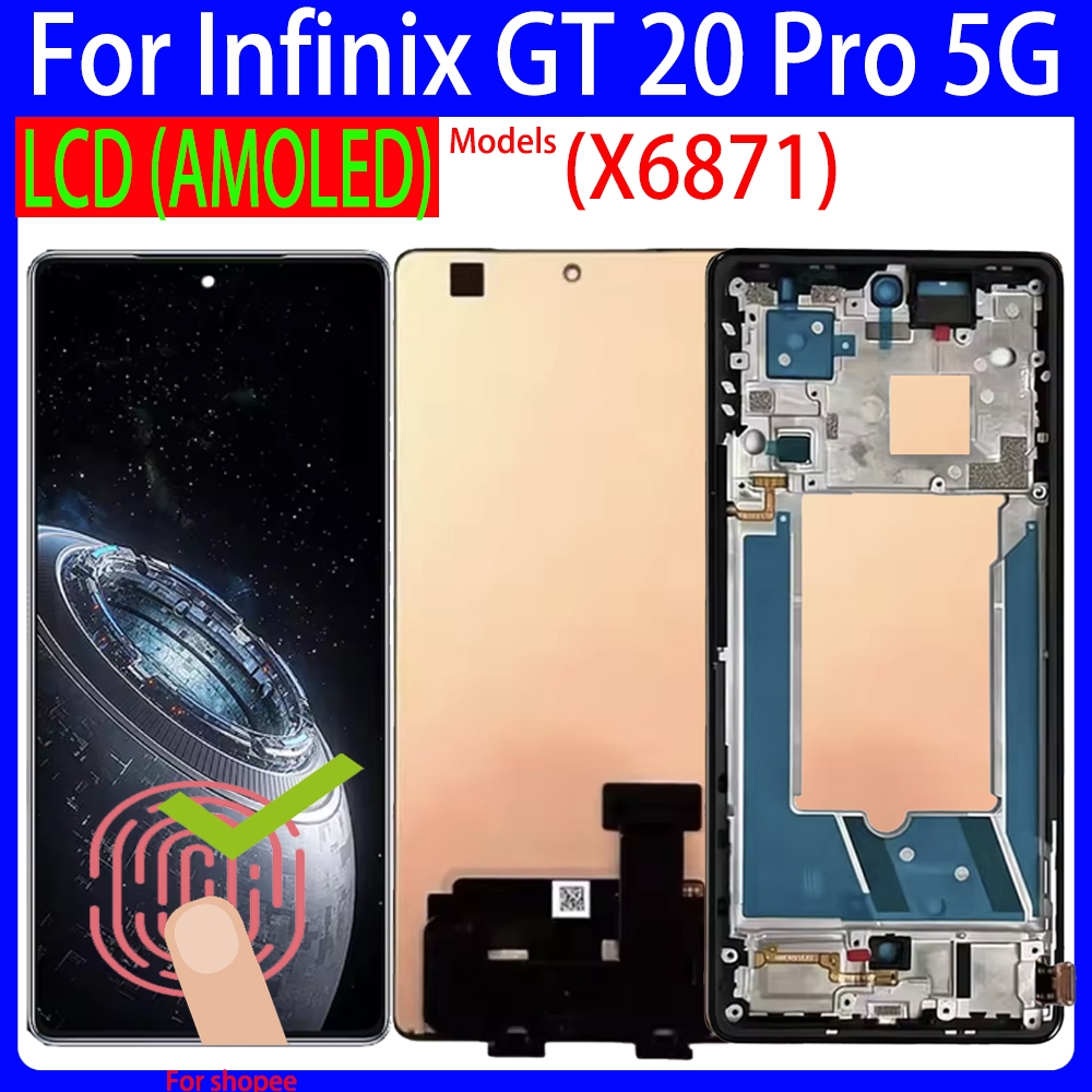 6.78 "Original AMOLEDสําหรับInfinix GT 20 Pro 5G LCD X6871 จอแสดงผลTouch Panel Digitizer AssemblyสําหรับInfinix GT20 Pro LCD
