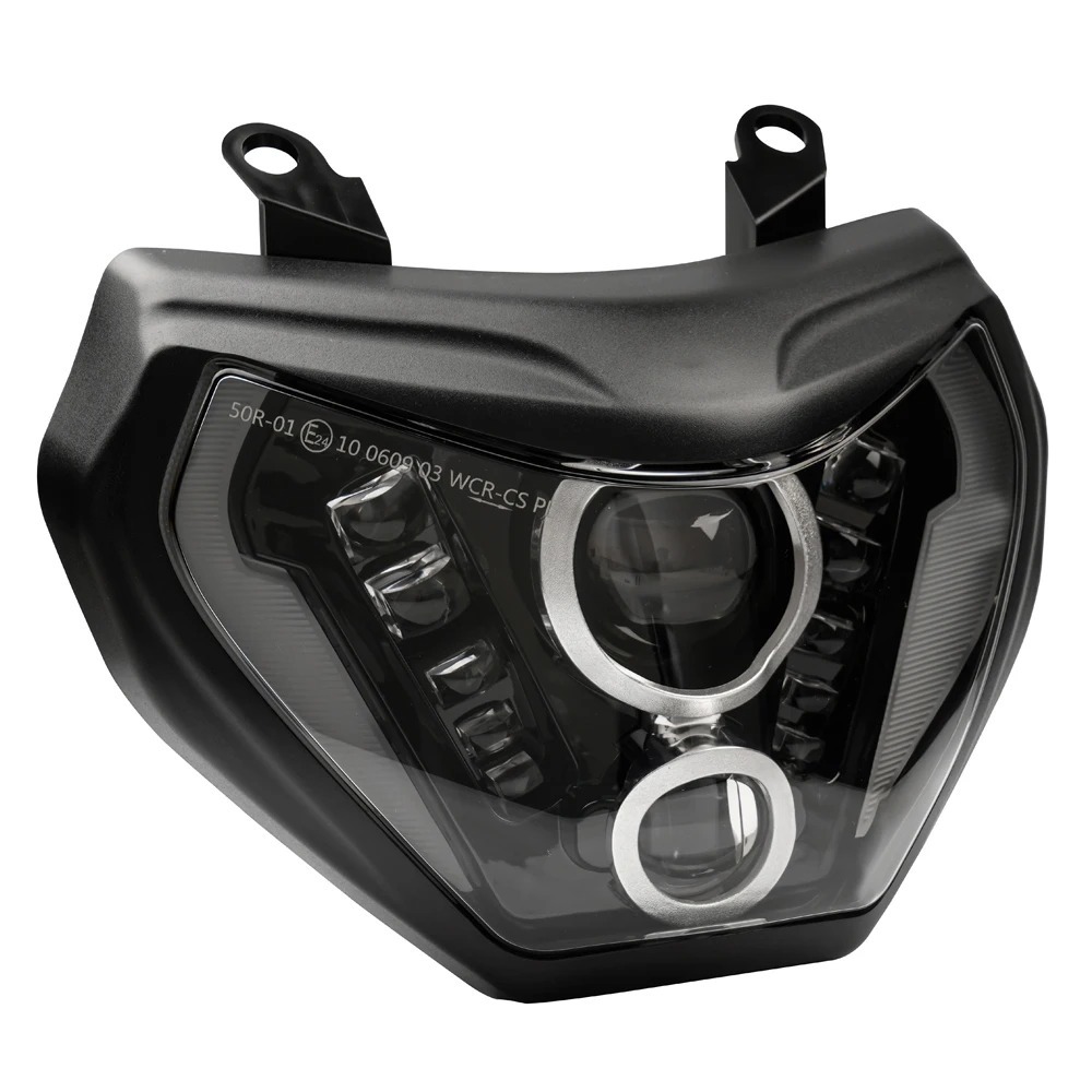 E24 โปรเจคเตอร์ LED ไฟหน้าสําหรับ Yamaha FZ09 MT-09 2014 2015 2016 High Low Beam & DRL H4 รถจักรยานยนต์ LED ไฟหน้าอุปกรณ์เสริม