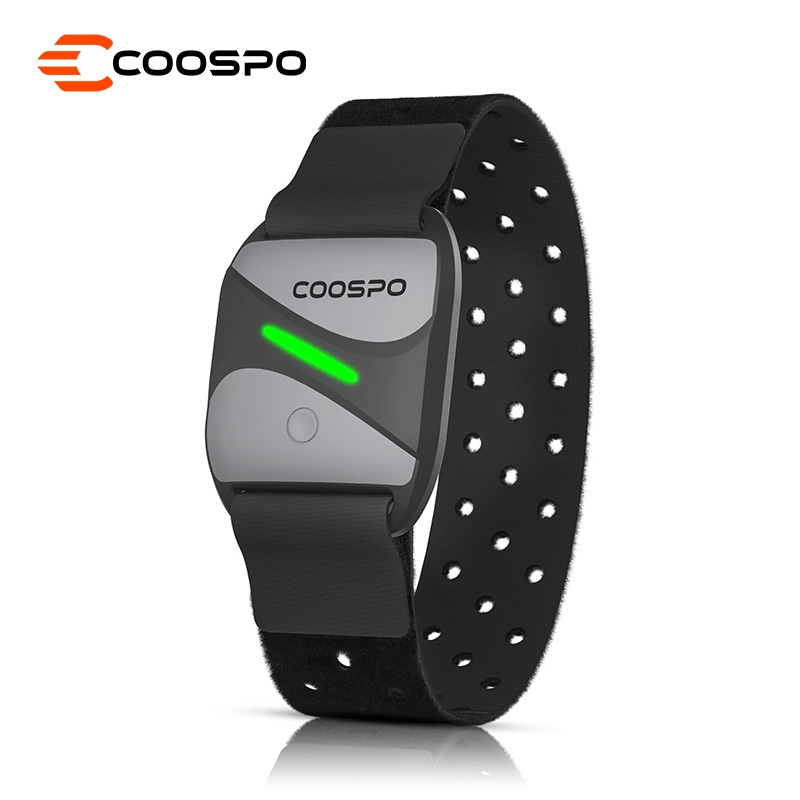 COOSPO Heart Rate Monitor Armband HW807,บลูทูธ 5.0 ANT+ HRMพร้อมHR Zone LEDตัวบ่งชี้,ติดตาม Heartbea